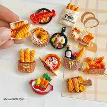 12 Pieces Of Delicious Food-Themed Fridge Magnets, Creative Decorative Magnetic Stickers For Kitchen, Home, Office And Whiteboard, Various Miniature Food Models Of Fake Bread, Pizza And Pastries For Fridge And DIY Handicrafts.
