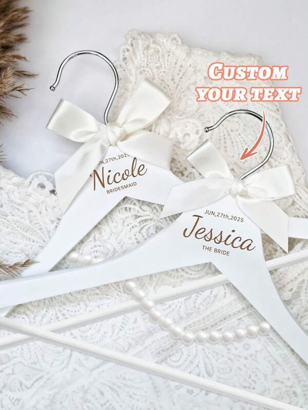 Personalized Bridesmaid Hangers, Wedding Hanger, Wooden Engraved Hanger, Bridal Dress Hanger, Custom Name Hangers, Bridal Party Hangers,Custom Laser Engraved Wooden Wedding, Bridal Party Hangers, Bride + Groom, Groomsmen Bridesmaids, Personalized Gifts - GARDEN FORMAL