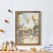 Đồ trang trí tường cho bé Magic Circus - 1 áp phích màu phấn cổ điển có vòng xoay ngựa gỗ, người tung hứng và "BƯỚC LÊN!" Đồ trang trí phòng cho bé. Đồ trang trí phòng cho bé Circus, áp phích cho bé cổ điển, đồ trang trí tường vòng xoay ngựa gỗ, tranh in người tung hứng màu phấn, biểu ngữ BƯỚC LÊN, bộ đồ trang trí rạp xiếc màu phấn, nghệ thuật phòng cho bé Carnival, áp phích phòng cho bé Big Tent, nghệ thuật chú hề đơn giản, đồ trang trí động vật bằng bóng bay, tranh in canvas đóng khung, 1 sẵn sàng để treo, mực được chứng nhận, bộ đồ trang trí tường phòng cho bé - Nhiều màu - Xem 11