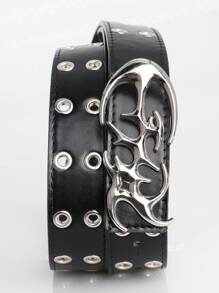 1 pieza Nuevo Cinturón de moda estilo Y2K hueco de piel sintética para hombres y mujeres - Accesorio para regalo, cinturones neutros para la cintura