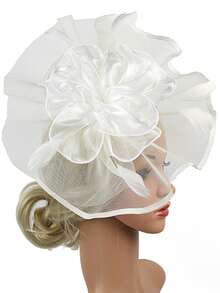 1 buc Fascinator mireasă ceai petrecere nuntă pălărie vară pene cu bandă de susținător femeii Fascinators ceai petrecere pălării cu clip Derby pălărie pentru fete și femei petrecere - A - Vizualizare 20