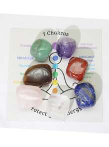 Set de 15 piezas de piedras de cristal de chakra naturales, incluye piedras naturales enrolladas y piedras trituradas, adecuado para hacer pulseras de meditación y manualidades de regalo