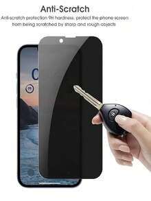 2pcs Full Screen Anti-Spy Tempered Glass Screen Protector - Black - View 4