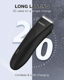 Electric Body Hair Trimmer For Men, MANSPOT Body And Groin Hair Trimmer, Ball Trimmer For Men, Replaceable Ceramic Trimmer Heads,  Recharge Waterproof Hair Trimmer, Christmas Gift, , Waterproof Hair - Black - View 7