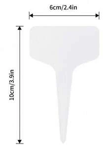 100 个白色 T 形植物标签，户外花园植物防水标签，可重复使用的植物标记，适合园丁和房主，花盆和育苗盘，春季庆典