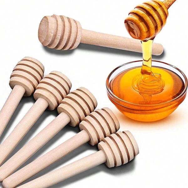 10 Stück/Set hochwertige Honigrührstäbchen, Bar Mischstab Glas Löffel, praktisches Holz Honig Rührstock Langes Zubehör, Honey Kitchen Werkzeug