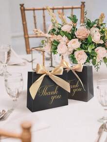 25 Pieces Marble Gift Box For Party, Baby Shower, Chocolate Packaging Or Wedding Favor Box - Black - View 3