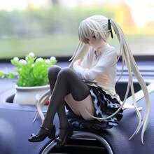 1 pieza Figura de acción perifférica de anime adorable, decoración para carro, computadora, equipo de audio del hogar o regalo, personaje de dibujos animados de chica coneja encantadora