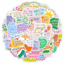 50Pss 励志贴纸 鼓舞人心的贴纸 字母贴纸 鼓励贴纸 积极贴纸 卡通贴纸 装饰贴纸 适用于水瓶、水壶、吉他、行李箱、手机、外壳、笔记本电脑、滑板、礼品学校用品、返校