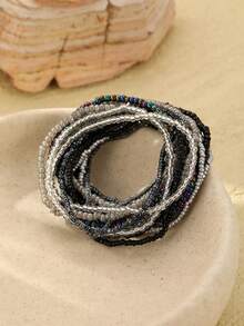 18pcs/Set Bohemian Style Glass Seed Bead Bracelets