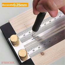 Règle de marquage en acier inoxydable, règle de marquage en forme de T, règle de précision, outil de mesure pour le travail du bois (300 mm)