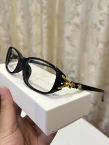 1pc Women's Casual Retro Plain Glass Eyeglasses, Suitable For Daily Wear And Street Style