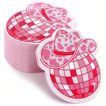 20/40/60张装迪斯科牛仔女郎生日派对餐巾纸，迪斯科主题派对餐巾纸，西部牛仔女郎生日派对餐巾纸，70年代迪斯科牛仔女郎派对一次性鸡尾酒餐巾纸，迪斯科球餐巾纸，适合女孩生日、婚礼、新娘送礼会派对装饰，生日派对用品，婚礼装饰