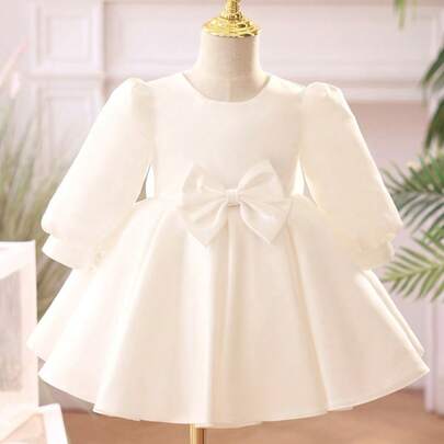 Baby Girls' Dress, Spring Autumn Outfit, Children Gift Dress, Princess Flower Girl Party Dress For Wedding