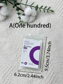 100pcs/50pcs透明无酸CPP保护套（56*87mm/63.5*88mm）高透明度明星收藏专辑保护膜、Kpop、照片保护套、保护膜、3英寸交易卡和全息电影相册胶水、透明塑料卡夹、便携式卡夹、高透明度卡夹、简易便携式PP卡夹、防刮小卡片保护膜、明信片保护双面膜、爆米花两种尺寸适用于明星专辑、银行卡、CD、照片、驾驶执照 - 彩色 - 查看 17