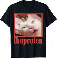 Ibuprofen Cat Meme T-Shirt - Black - View 1