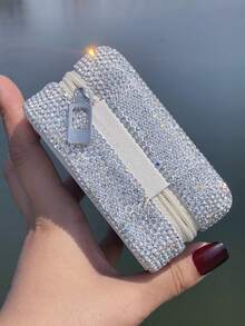 1pc High-Quality Sparkling Rhinestone Jewelry Storage Box, Portable Jewelry Organizer Box For Rings, Earrings, Bracelets, Necklaces, Suitable For Bedroom Vanity, Jewelry Organizing, Holiday Creative Gift - Multicolor - View 11