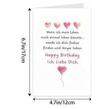 Romantic Birthday Card (With Envelope) - I Love You - Birthday Card - For The Most Beloved, Girlfriend, Husband, Wife