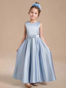 Vestido de princesa para niña preadolescente, vestido de novia abultado - Azul - Ver 1