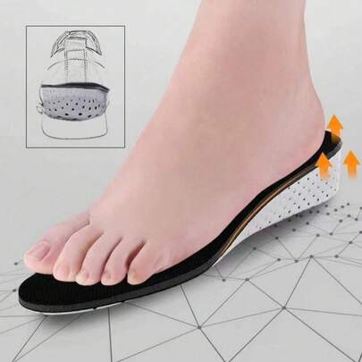 1 Cặp lót giày tăng chiều cao có thể cắt tỉa, lót trong suốt, thoải mái, ấm áp, giảm sốc toàn bộ chiều dài, thấm hút mồ hôi, khử mùi, mềm mại, dày dặn dành cho giày thể thao, nam và nữ.