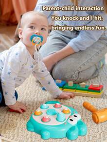 1pc Hammerhead Rabbit Whack-A-Mole Toy, Funny Interactive Game, Early Education Toy For Toddlers, Boys & Girls Aged 3+, Battery-Free - Cute Green Rabbit Playing Whack-a-mole (with a Hammer) - View 6