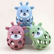 1pc Cute Silicone Deer Teething Mitten, Infant Teether, Feeding Grade Silicone Chew Toy