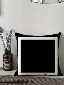 2pcs Nordic Black & White Geometric Pattern Pillow Covers - Double-Sided Velvet, Zipper Closure, Machine Washable, 45x45cm, Suitable For Living Room, Sofa, Headboard, Car Etc., Minimalist Decorative Pillows, Velvet Texture - Multicolor - View 7