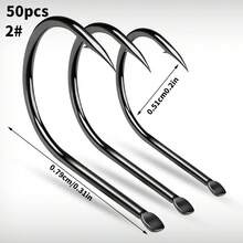 50 szt. antykorozyjnych haczyków wędkarskich do całorocznego jiggingu z unikalną główką hurtowo 2#/4#/6#/8#/10#/12#/14#/16# - Jasnoszary - Zobacz 18