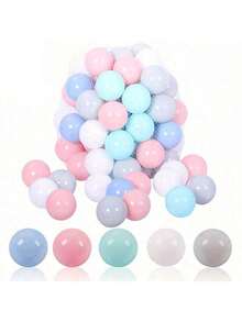 30/50/100个装户外运动球,水池海洋波浪球,5.5厘米减压气球,趣味儿童玩具(颜色随机),生日、圣诞节装饰,个性化派对礼品袋填充物,游戏用品,球池装饰 - 彩色 - 查看 13