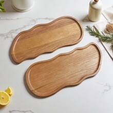 1pc Asymmetrical Rosewood Tray, Wooden Tray For Home Use, Tea Tray, Cup Tray, Breakfast Tray, Can Hold Pastries, Breads, Snacks, Desserts, Also Suitable For Commercial Serving Tray