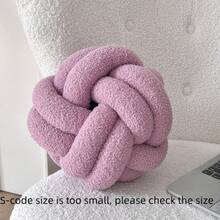 1pc Plush Sherpa Knot Ball Decorative Pillow, Home Decor Accent Cushion For Sofa Bedroom, Halloween Gift - Multicolor - View 25