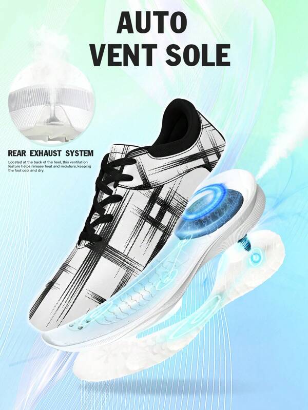 Golfschuhe für Herren, patentierte atmungsaktive Außensohle mit automatischer Luftabfuhr, leichte spike-lose Golf-Sneaker aus PU-Obermaterial