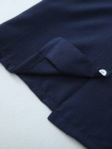 Conjunto de ropa de dormir con shorts de unicolor con volantes en el cuello para mujeres