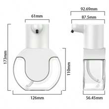 RAF 1 Peça Dispensador de Sabonete Líquido Automático Sem Toque Montado na Parede do Banheiro, Dispensador de Espuma de Sabão Elétrico Recarregável com Sensor de Movimento para Lavar as Mãos, Dispensador de Sabonete Líquido/Espuma Montado na Parede