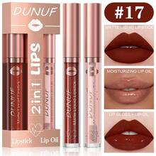 DUNUF Lip Gloss Lip Oil Set 2 Pieces Set Not Easy To Stick Cup Matte Lip Gloss Set Waterproof Long-Lasting Non-Fading Moisturizing - Multicolor - View 21