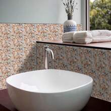 12 piezas de pegatinas de baldosas de piedra 3D autoadhesivas y extraíbles, adecuadas para cocina, baño, sala de estar, dormitorio, papel tapiz de pared, piso, fácil de instalar, 12 piezas/6 piezas, decoración de habitación, decoración de pared, pegatinas de pared, pegatina de pared