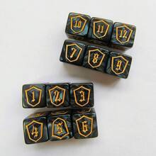 12pcs/24pcs MTG Dice Counter Set - Black Dice With Bold Yellow Number 1-6 And 7-12, Plastic D6 Dice, For Magic: The Gathering, TCG, RPG, Card Games - Basic Game Accessory, Family Dice Game Series - Multicolor - View 13