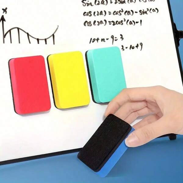 4pcs/Set Magnetic Whiteboard Eraser, Random Color, EVA Material, Suitable For Teachers And Office Use, School Supplies,Back To School