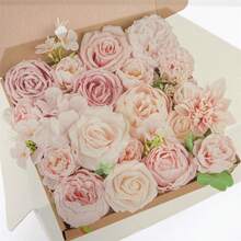 Bridal Bouquet, Elegant Artificial Flower Bouquet Fake Flowers Bouquet Wedding Supplies - 淺粉色 - 查看 5