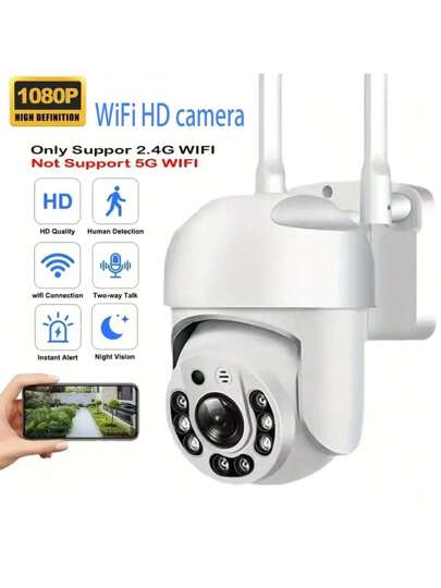1080P Wireless Wi Fi Security Camera Motion Tracking 360° View, Home/Office Monitoring, ful Night Vision, Dual Way Audio, PTZ, Cloud Storage view 2