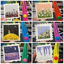 1pc Handmade DIY Photo Album Safety Scissors With Flower Edge, Kindergarten Fun Scissors For Cutting Photos - Multicolor - View 3