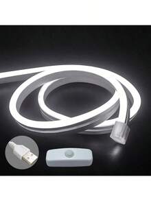 5V USB LED 霓虹灯带 霓虹灯绳 柔性防水霓虹 LED 灯带 适用于室内外卧室电视背光柜等/白色 - 白色 - 查看 2