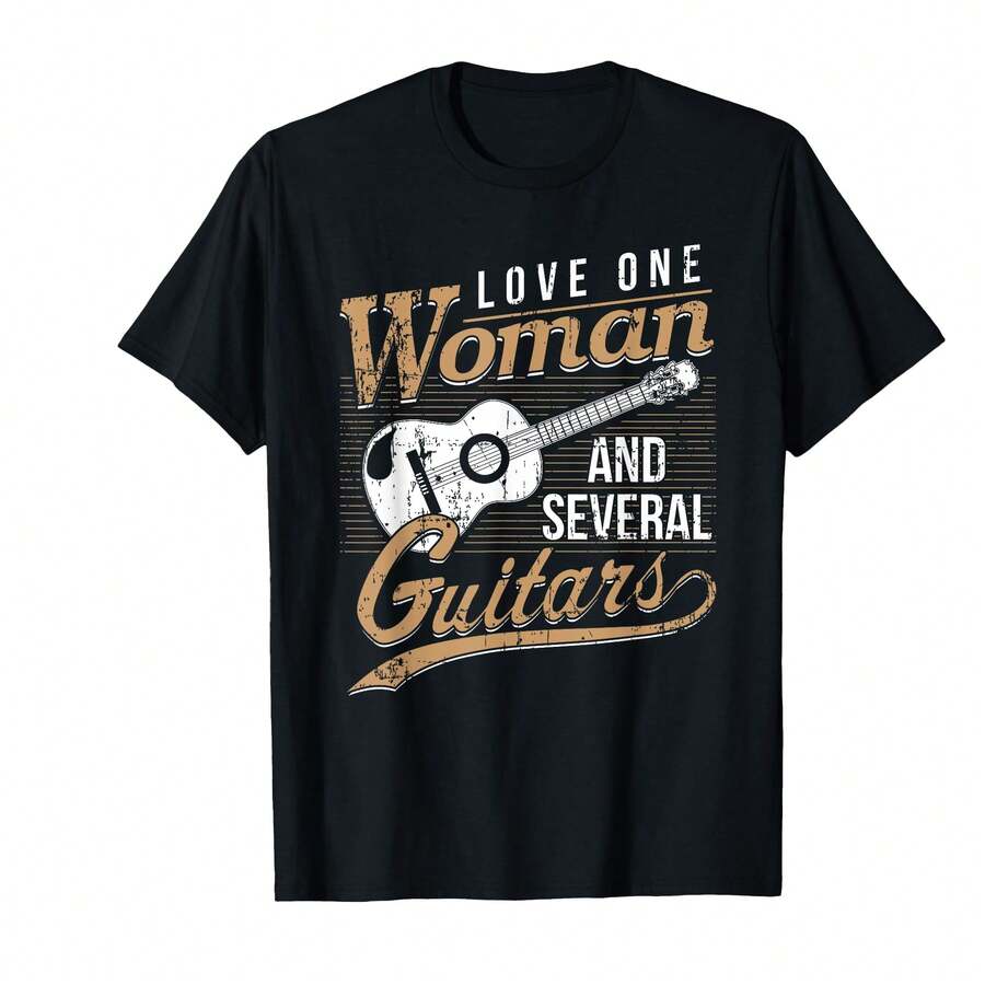 Funny Guitar Lovers Guitarist Musician Band Playing Gifts T-Shirt) QW Gift Ideas - Black - View 1