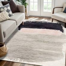 1pc Luxury French Colorblock Abstract Geometric Pattern Carpet, 1100g Fine Yarn Wool + TPR Washable Fabric Bottom, Nordic Minimalist Textured Rectangular Fluffy Soft Machine Washable Area Rug, Suitable For Outdoor, Entryway, Living Room, Bedroom, Laundry Room, Bathroom, Game Room, All Season Large Size Home Mat, Home Decor