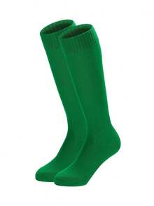 1 Pair Kids Anti-Slip Thickened Long Football Socks, Solid Color Long Sporty Socks For Basketball, Suitable For 2-12 Years Old, First Day Of School - Multicolor - View 17