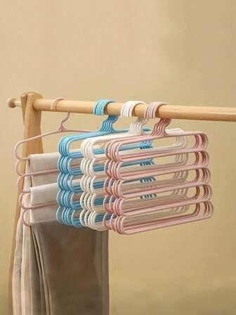 1pc Multipurpose 5-Tier Stackable Plastic Hanger, Versatile Wardrobe Storage Rack, Household Pants, Scarf Organizer Rack, Non-Slip Multi-Layer Scarf, Tie Display Rack, Suitable For Pants, Skirts, Scarves, Shoes, Jeans, Boots - Home Storage Accessories. Mother's Day, Valentine's Day Gift