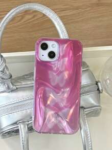 Funda de teléfono de estilo coreano con diseño degradado ondulado tipo aurora borealis para 16 Pro Max, funda protectora suave con diseño de mariposa para 15 Pro, 13, diseño minimalista e para 14