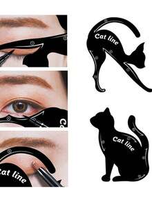 4pcs Cat Eye Makeup Template Set, Includes Liquid Eyeliner Pen, Waterproof Eyeliner Pencil, Gel Eyeliner Pen And Eyeliner Brush. Suitable For Beginners And Professional Makeup Artists. Comes With Easy-To-Follow 10 Makeup Looks Guide App. Versatile Usage For Room Decor, Vanity, Travel, Bedroom And More. Also Suitable As Makeup Accessories, Christmas Gifts, Cosmetics, Makeup Tools,Giveaways,Travel,Cheap Stuff,Travel Essential - Multicolor - View 6