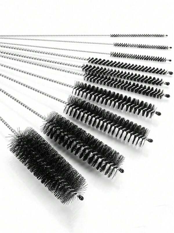 10pcs Straw Cleaning Brushes - 304 Stainless Steel Drink Straw Cleaning Brush For Cleaning Glass, Silicone, Metal Straws, Teapot Spouts, Mini Bottles