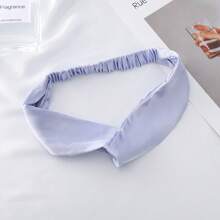 1 pezzo Fascia per capelli in seta sintetica, stile simile a Ins, fascia elastica confortevole, semplice e alla moda, fascia a croce monocromatica da ufficio